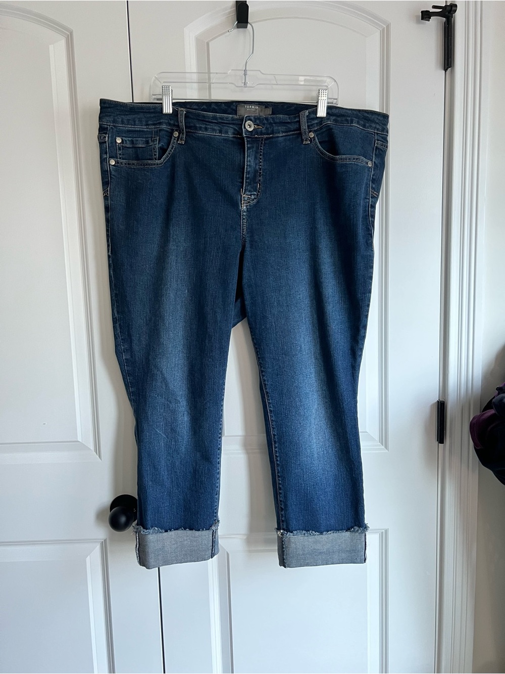 torrid Dark Blue Cropped Cuffed Jeans